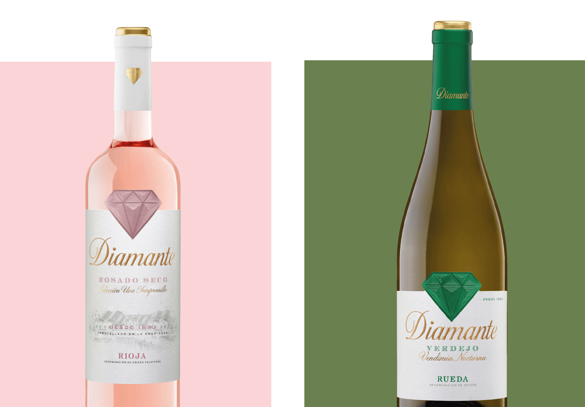 Diamante rosado seco y Diamante Verdejo